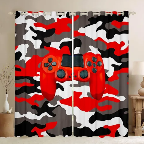Miniatura 29 de Cortinas de ventana con bandera estadounidense, cortinas de fútbol para niños, 42 pulgadas de ancho x 84 pulgadas de largo, tratamientos de ventana