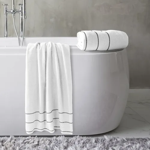 Miniatura 2 de Bedford Home - Juego de toallas de algodón de lujo, juego de 2 toallas de baño hechas de 100% algodón sin torsión, secado rápido, suave y absorbente