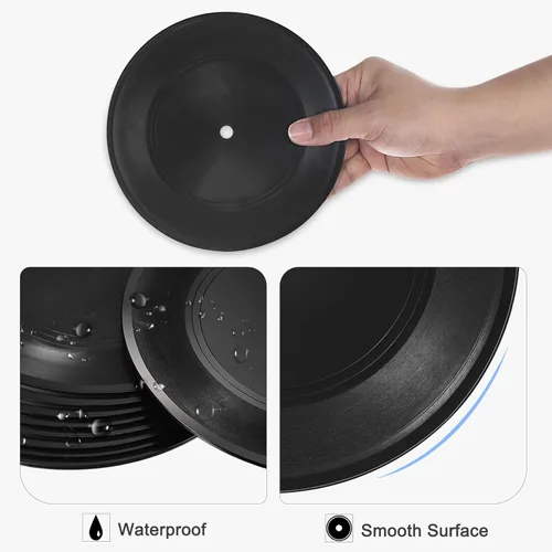 Miniatura 3 de PATIKIL Discos de vinilo en blanco, 7 pulgadas, paquete de 6 discos de vinilo falsos para decoración estética de pared, discos decorativos para sala
