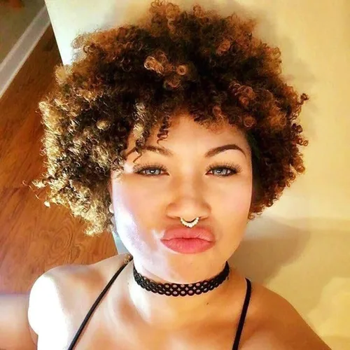 Miniatura 3 de Siyi peluca corta Afro rizada para mujeres negras sintético negro resistente al calor pelucas con volumen, promedio, Negro