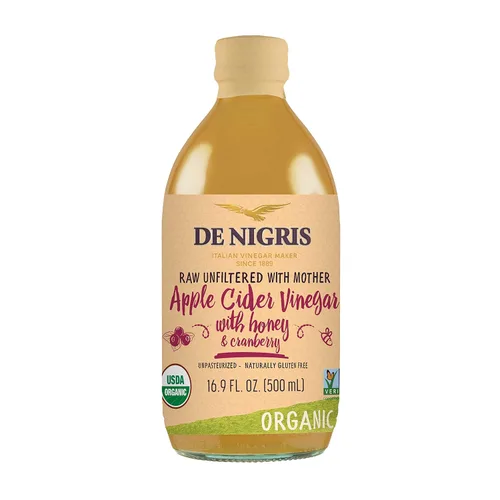 Miniatura 11 de De Nigris Vinagre de Manzana Orgánico Crudo y Sin Filtro 500ml (16,9 Oz) Vinagre de Manzana con Madre, una Fuente de Elementos Funcionales