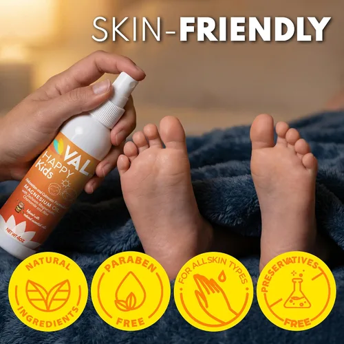 Miniatura 4 de VAL Spray de aceite de magnesio para niños, calma natural a la hora de acostarse y apoyar el estado de ánimo, magnesio Zechstein, manzanilla y aloe