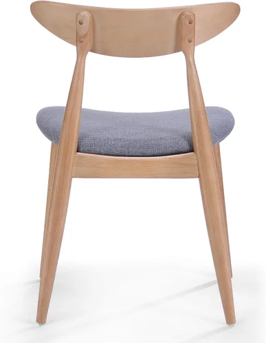Miniatura 9 de GDFStudio Christopher Knight Home Barron - Sillas de comedor de tela con acabado de roble, juego de 2 piezas, gris y roble