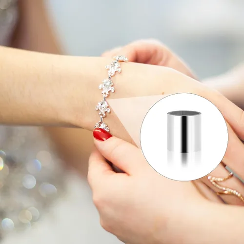 Miniatura 7 de 500 cuentas de crimpado para hacer joyas, cuentas de tubo de engarzado, tapones de columna de tubo de cuentas, tubo de extremo de cordón