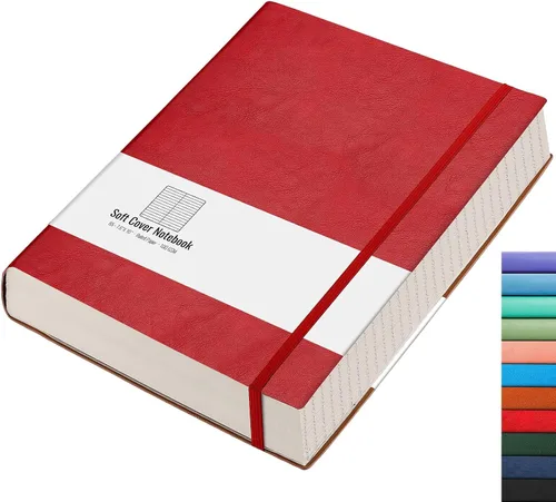 Miniatura 25 de AHGXG Cuaderno rayado – 320 páginas numeradas grande B5 grueso diario universitario rayado, papel rayado grueso de 100gsm, tapa blanda de piel Azul