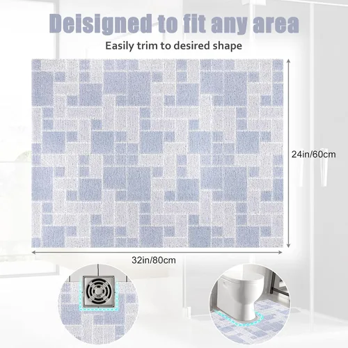 Miniatura 6 de Tapete de ducha antideslizante grande tapete de bañera antideslizante de 24 x 32 pulgadas, tapete de ducha de lufa para ducha interior, almohadilla