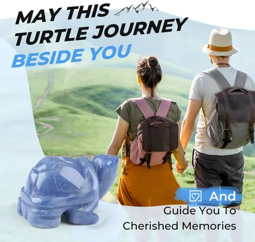 Miniatura 3 de Regalos de tortugas marinas de aventurinas azules para mujeres, estatua de tortuga, hecha a mano, cristal curativo natural, lindo océano azul
