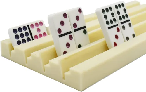 Miniatura 6 de Yuanhe Portatarjetas de dominó de plástico, organizador de azulejos de dominó y bandejas para juegos de cartas, juego de 4