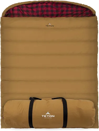 Miniatura 18 de Teton Mammoth - Saco de dormir doble tamaño Queen - Una bolsa cálida que toda la familia puede disfrutar, ideal para camping, caza y campamento Verde