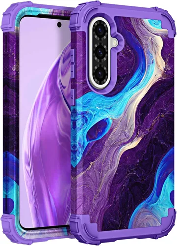 Miniatura 89 de Hocase Funda para Galaxy A37 5G, protección resistente a prueba de golpes, parachoques de goma de silicona suave+funda protectora híbrida