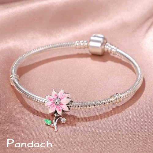 Miniatura 2 de Pandach Dijes de plata de ley 925 para pulsera y collar, colgante con piedras de circonita cúbica 5A, cuentas de joyería, regalos para mujeres