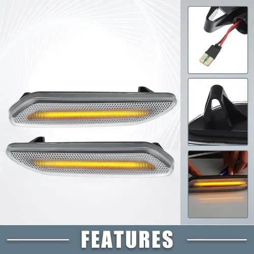 Miniatura 3 de LED 63132221503 repetidor de marcador lateral secuencial luz de señal de giro para MINI Cooper Paceman R61 lente transparente de plástico ámbar luz