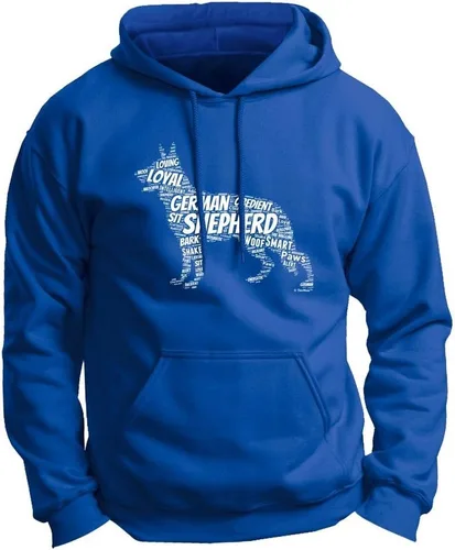 Miniatura 5 de ThisWear Sudadera con capucha prémium de pastor alemán con texto en inglés "Word Art" Negro