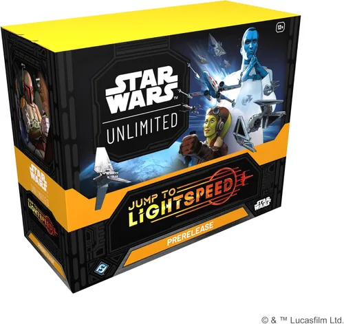 Asmodee Star Wars: Unlimited TCG Jump to Lightspeed PRERELEASE Box - Incluye 6 paquetes de refuerzo, edades 12+, 2+ jugadores, 20 minutos de tiempo