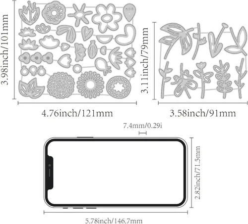 Miniatura 2 de INFUNLY 38 piezas de flores de metal troqueladas capas de flores corte de hojas troquelado 3D DIY plantilla de estampado de flores para hacer