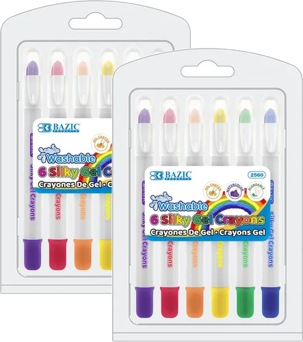 Miniatura 9 de BAZIC PRODUCTS Crayones de gel sedosos de 6 colores, para colorear la escuela de niños