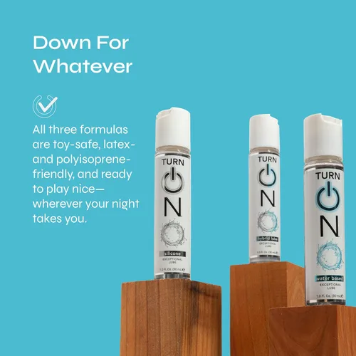 Miniatura 4 de Turn On Surtido Sampler - Paquete de 3 lubricantes esenciales de silicona, a base de agua e híbridos para hombres, mujeres y parejas, sin parabenos