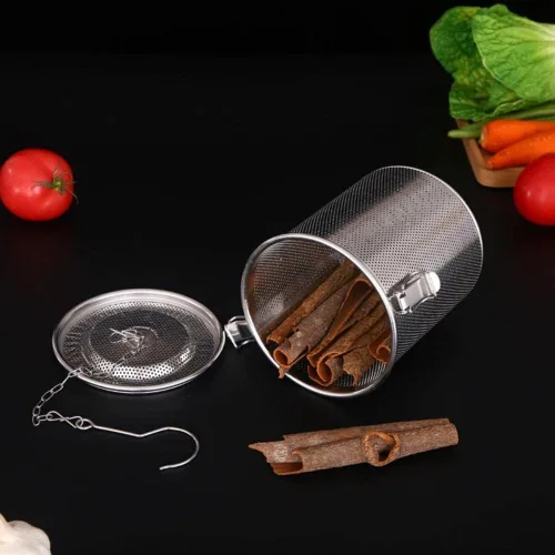 Miniatura 7 de AUNMAS Colador de condimentos de acero inoxidable, infusor de colador de té con cadena, condimentos de sopa, filtro de cesta de separación, té más