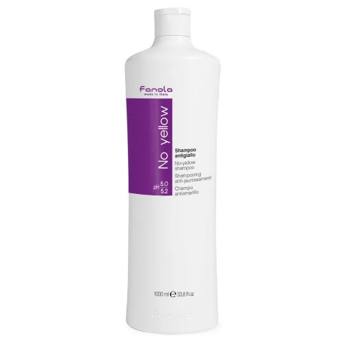 Miniatura 2 de Fanola Champú y máscara sin amarillo, tóner anti-latón morado para cabello rubio, plateado, gris y resaltado, máscara de depósito