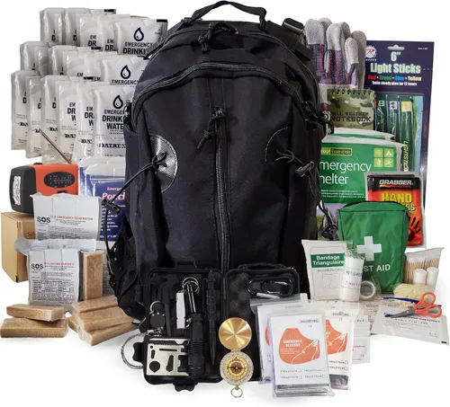 Kit de emergencia para 3 personas/mochila de supervivencia durante 72 horas para desastres naturales, huracanes, situaciones de emergencia o errores