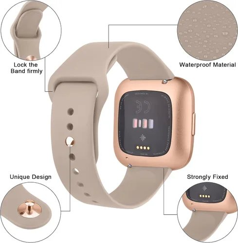 Miniatura 2 de Vancle Correas de silicona compatibles con correas de reloj Fitbit Versa 2 para mujeres y hombres, correas de repuesto deportivas suaves