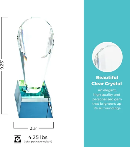 Miniatura 4 de Baudville Engraved Crystal Spotlight Trophy - Clear Award - Comes Gift Boxed