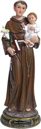 GCK 12 pulgadas San Antonio de Padua Imagen Estatua San Antonio Estatua de San Antonio regalo religioso católico, marrón, 25048-12