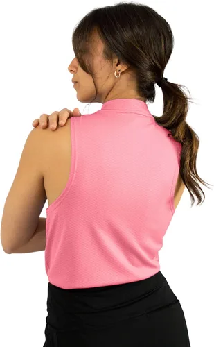 Miniatura 4 de Three Sixty Six Polo de golf sin mangas para mujer, sin cuello, con cremallera, de secado rápido, para mujer