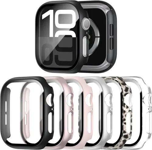 Miniatura 21 de Paquete de 6 fundas para Apple Watch SE 3 (2025)/SE 2/SE/Series 6/5/4 de 40 mm con protector de pantalla de vidrio templado, funda protectora
