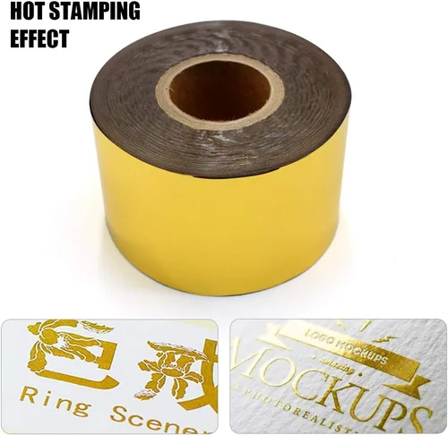 Miniatura 6 de Papel de estampado en caliente, 1 rollo dorado + 1 rollo plateado de 1.5 pulgadas x 400 pies, papel dorado anodizado de transferencia de calor