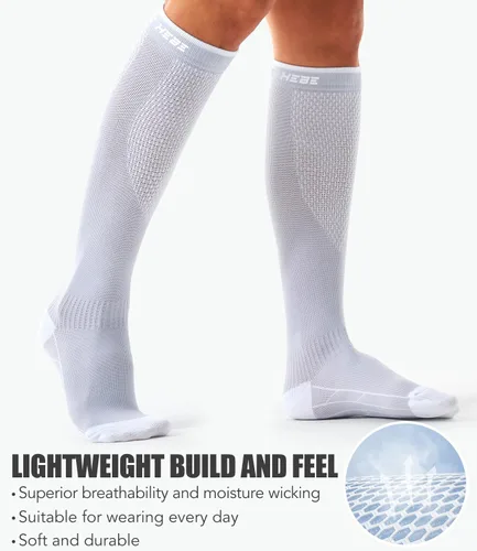 Miniatura 82 de Paquete de 3 pares de calcetines de compresión médica para mejorar la circulación de mujeres y hombres, para correr, hacer deporte y amamantar