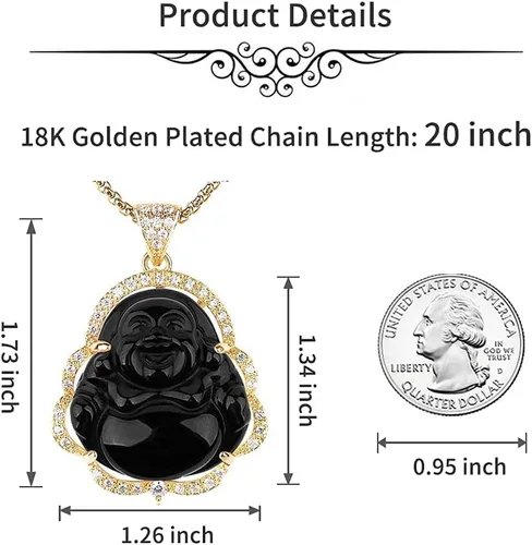 Miniatura 7 de Collar de llamativo de buena suerte, Dije de lujo de circonia cúbica con cadena chapada en oro de 18 quilates, Regalo de joyería refinada de collar