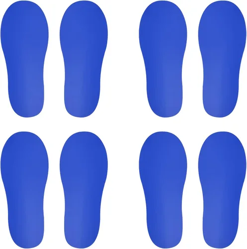 Miniatura 13 de PATIKIL Adhesivo de huellas de 10 x 4, 4 pares de zapatos de PVC para decoración de clase, guía de escaleras, color azul