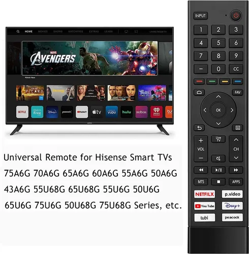 Miniatura 2 de ERF3J80H - Control remoto universal de repuesto para Hisense Smart TV 43A6G 50A6G 50U6G 50U68G 55U6G 55A6G 55U68G 60A6G 65U68G 65A6G 65U6G 70A6G