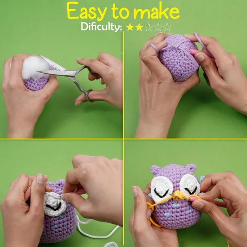 Miniatura 4 de Kit de ganchillo para principiantes, kit de animales de ganchillo con tutoriales en video e hilo suave, kits de manualidades para adolescentes