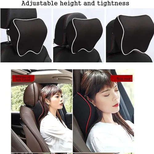 Miniatura 7 de Paquete de 2 almohadas para el cuello del asiento del automóvil, almohada de apoyo para la cabeza del cuello para aliviar la fatiga del cuello