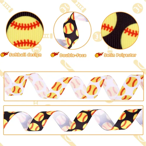Miniatura 3 de 2 rollos de cinta de baloncesto de 10 yardas de 7/8 pulgadas de ancho para manualidades, baloncesto, softbol, grogrén para arcos de alegría