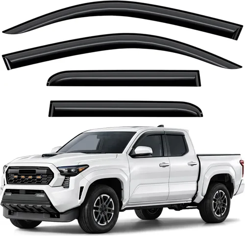Miniatura 14 de Deflectores de ventana tintados ahumados con cinta adhesiva para ventana lateral, deflectores de lluvia compatibles con Honda Pilot 2016-2022 - 4