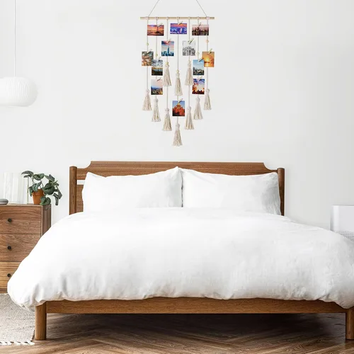 Miniatura 6 de HVEST Decoración de pared de macramé bohemio para colgar en la pared, múltiples imágenes, decoración de pared para dormitorio universitario