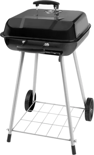 Miniatura 2 de Parrillas de carbón para barbacoa de 17.5 pulgadas con ruedas, espacio libre para parrilla de ahumador, superficie de cocción de 302 pulgadas