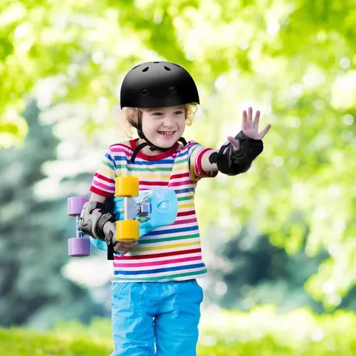 Miniatura 5 de Juego de casco para niños con rodilleras, coderas y muñequeras, casco ajustable para niños pequeños y jóvenes, juego de equipo de protección
