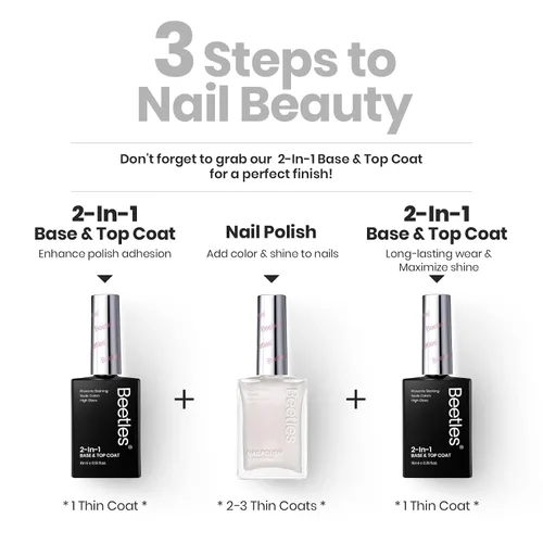 Miniatura 5 de Beetles Pearl - Esmalte de uñas natural iluminador, corrector de uñas de secado rápido, fortalecedor de uñas y tratamiento de crecimiento para uñas