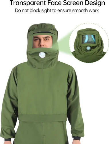 Miniatura 2 de ZASCHMOY - Traje de chorro de arena con capucha protectora para construcción naval de hierro fundido