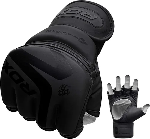 Miniatura 7 de RDX Guantes MMA de piel maya real de alta calidad, guantes de combate y agarre para artes marciales mixtas para entrenamiento, guantes de lucha