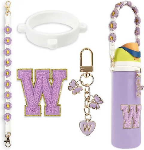 Miniatura 54 de Lindo juego de dijes de letras compatible con botella de agua Owala de 24 oz, 32 oz, 40 oz, Owala Kids, vaso térmico de café Owala, Owala FreeSip