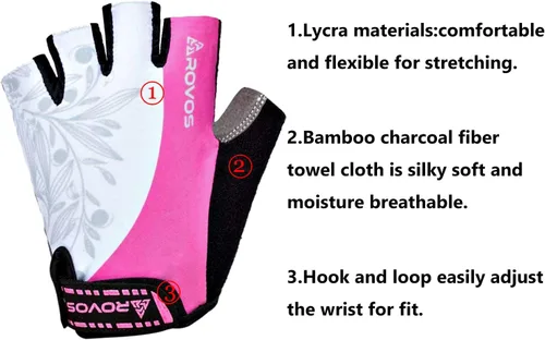 Miniatura 2 de Guantes de ciclismo de montaña, guantes de ciclismo para hombresmujeres, almohadillas de absorción de impactos de 0.197 pulgadas (0.197 in), guantes
