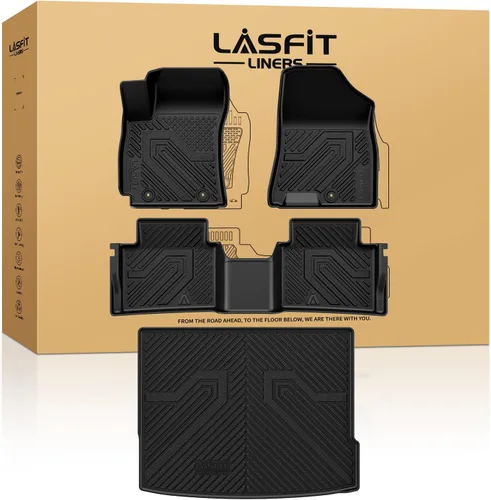 Miniatura 39 de LASFIT Tapete de carga y respaldo para Nissan Armada/Infiniti QX80 2019-2024, TPE para todo tipo de clima, ajuste personalizado, fácil de limpiar