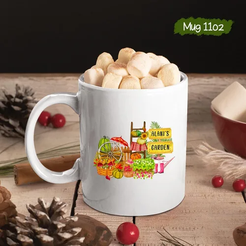 Miniatura 5 de Taza de cerámica de jardinero – Regalo de jardín vegetal personalizado con nombre del propietario del jardín – Taza de café de plantas para amantes