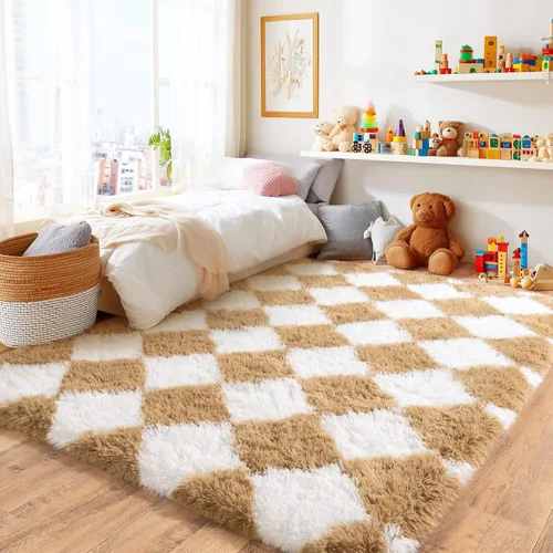Miniatura 114 de Awaytail Alfombra Esponjosa Lavable 2x3 Pies, Pura Negra Alfombra para Silla de Escritorio Antideslizante, Alfombra Supersuave para Niños