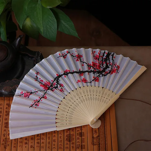 Miniatura 7 de Delicado diseño de flor de cerezo plegable para abanicos, recuerdos de seda, regalos de boda, regalos para fanáticos, niñas, damas, iglesia, regalo